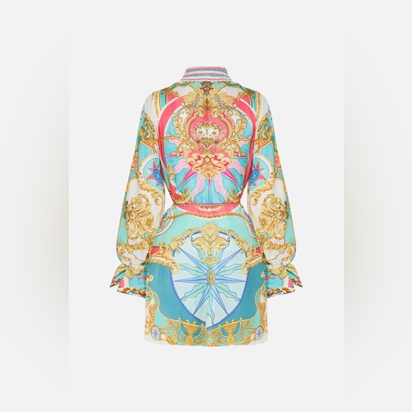 🩷SOLD🩷Camilla Shift Shirt Dress With Crochet Collar Sail Away With Me - Picture 7 of 17